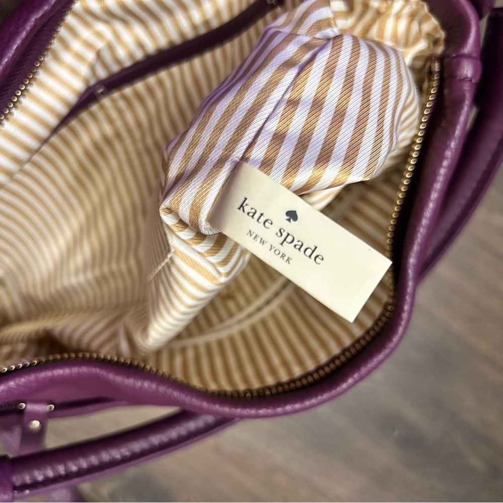 Kate Spade Pebbled Leather Cobble Hill Curtis Crossbody/Shoulder Bag. Moody Plum - Picture 14 of 15